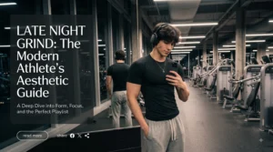 Ultra-Realistic Luxury Night Gym Mirror Editorial Portrait